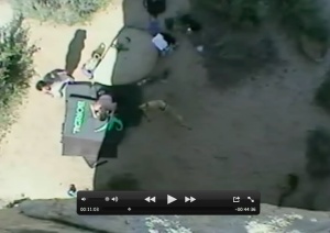 This is from my video Friction showing the boulder from above along with the fall zone fro the crux.